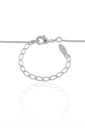 Gargantilha Coração Filho Menina Cristal Ródio Branco - 45 cm