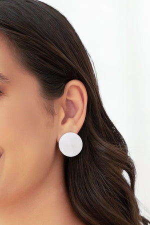 Brinco Redondo Liso 25 mm Ródio Branco