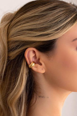 Piercing Liso Bolinhas Banhado a Ouro 18K