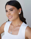 Gargantilha Pingente Espírito Santo Cravejado Zircônia Ródio Branco