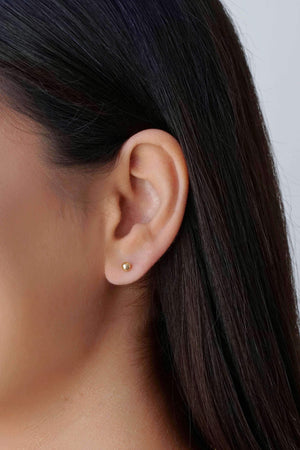 Brinco Bolinha Lisa 4 mm Banhado a Ouro 18K