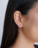 Brinco Bolinha Lisa 4 mm Ródio Branco