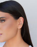 Piercing Dois Filetes Cravejado Cristal Banhado a Ouro 18K