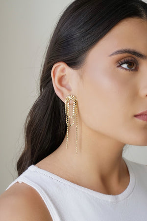 Brinco Franja Bolinhas Achatadas Banhado a Ouro 18K