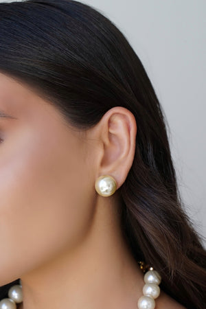 Brinco Pérola 16 mm Banhado a Ouro 18K