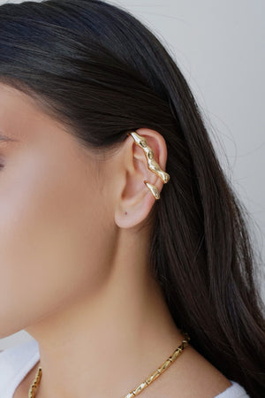 Piercing Orgânico Transversal Banhado a Ouro 18K