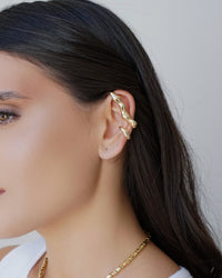 Piercing Orgânico Transversal Banhado a Ouro 18K