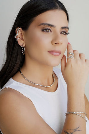 Piercing Orgânico Transversal Ródio Branco