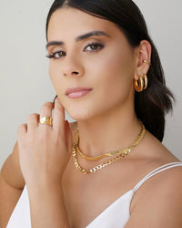 Brinco Argola Click Redonda Lisa 2.7 cm Banhado a Ouro 18K