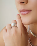 Anel Côncavo Liso Tamanho 14 Ródio Branco