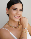 Piercing Dois Filetes Orgânico Banhado a Ouro 18K