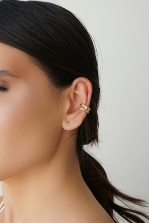 Piercing Dois Filetes Orgânico Banhado a Ouro 18K