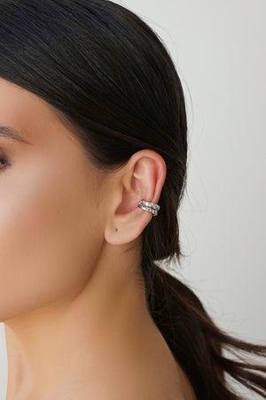 Piercing Dois Filetes Orgânico Ródio Branco