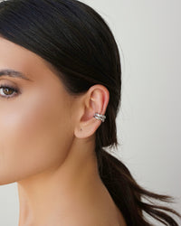 Piercing Dois Filetes Orgânico Ródio Branco