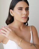 Ear Cuff Triângulos Lisos Banhado a Ouro 18K