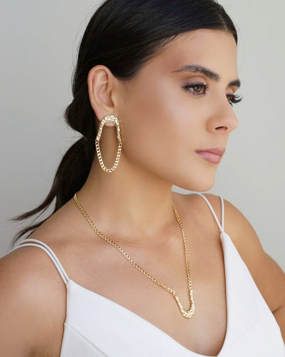 Brinco Orgânico Grumet Banhado a Ouro 18K