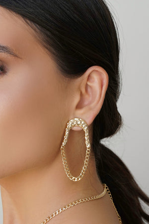 Brinco Orgânico Grumet Banhado a Ouro 18K