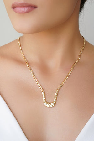 Gargantilha Elos Grumet Pingente Orgânico Banhado a Ouro 18K