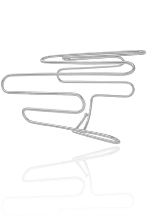 Bracelete Fio Ondas Ródio Branco