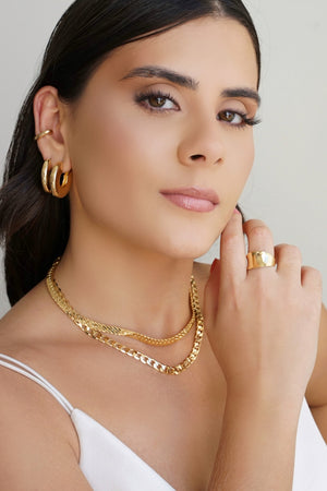 Choker Malha Cubana 6.5 mm Banhado a Ouro 18K