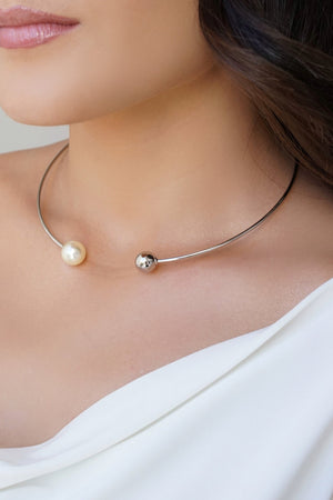 Aro Bola Lisa e Pérola Ródio Branco