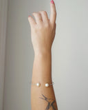 Bracelete Pérolas Ródio Branco