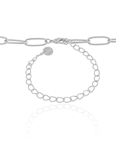 Colar Elos Orgânicos 13 mm Ródio Branco - 45 cm