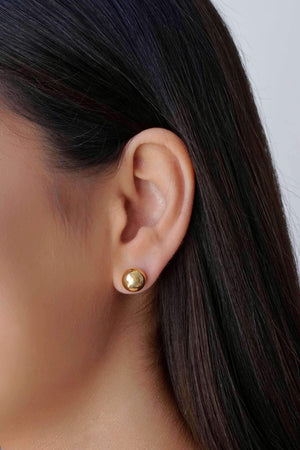 Brinco Bola Lisa 10 mm Banhado a Ouro 18K