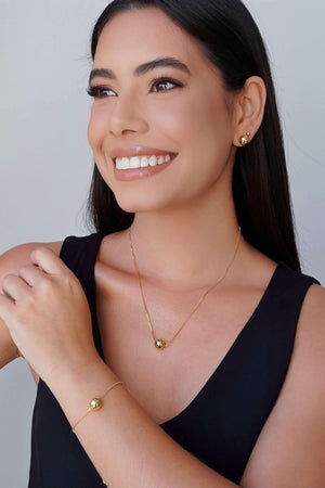 Brinco Bola Lisa 10 mm Banhado a Ouro 18K