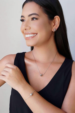 Brinco Bola Lisa 10 mm Ródio Branco