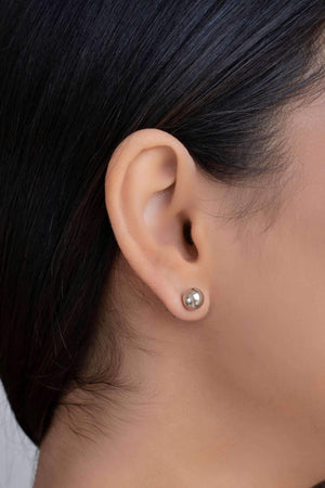 Brinco Bola 8 mm Ródio Branco