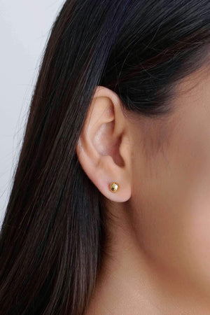 Brinco Bola 6 mm Banhado a Ouro 18K