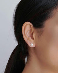 Brinco Pérola 8 mm Ródio Branco