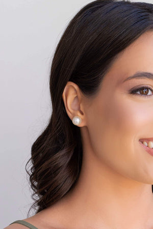 Brinco Pérola 12 mm Banhado a Ouro 18K