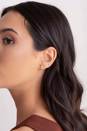 Brinco Infantil Ponto de Luz Cristal 5 mm Ródio Branco