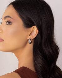 Brinco Argola Tubo Lisa 2.6 cm Ródio Branco