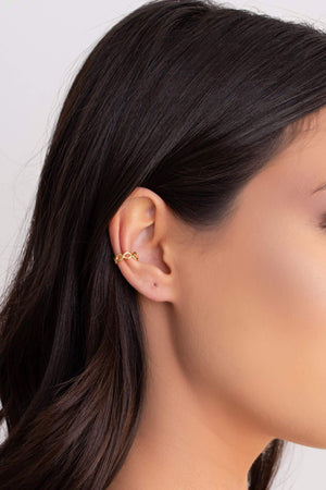 Piercing Entrelaçado Vazado Banhado a Ouro 18K