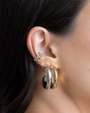 Piercing Entrelaçado Vazado Ródio Branco