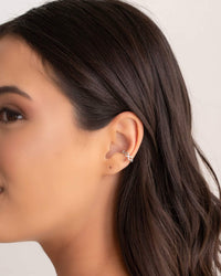 Piercing Entrelaçado Vazado Ródio Branco