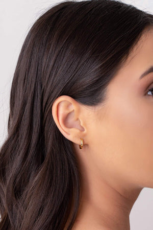 Brinco Argola Click 1.2 cm Banhado a Ouro 18K