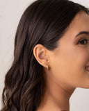 Brinco Argola Click Lisa 1.3 cm Banhado a Ouro 18K