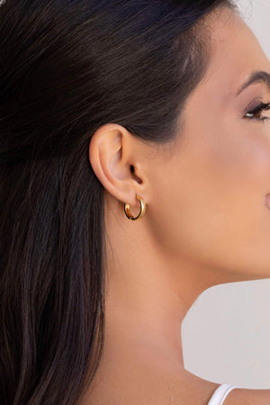 Brinco Argola Click Lisa 1.6 cm Banhado a Ouro 18K