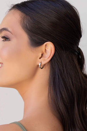 Brinco Argola Click Lisa 1.6 cm Ródio Branco