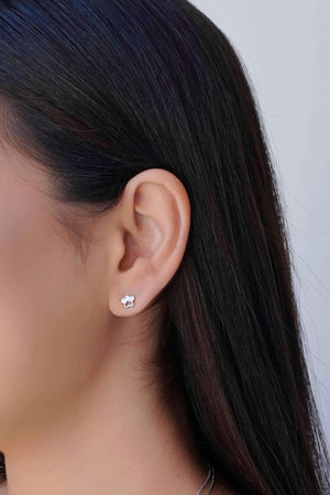 Brinco Pata Pet Cravejado Cristal 6 mm Ródio Branco