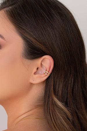 Piercing Filetes Lisos Banhado a Ouro 18K