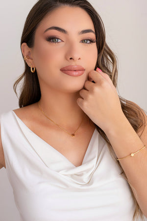 Brinco Redondo Liso Banhado a Ouro 18K