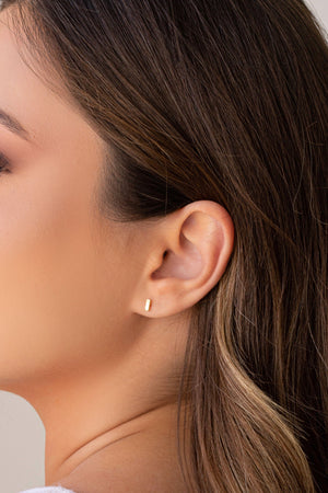 Brinco Palito Liso 5mm Banhado a Ouro 18K