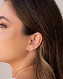 Brinco Palito Liso 5mm Banhado a Ouro 18K