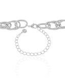 Choker Elos Entrelaçados Texturizados 12 mm Ródio Branco