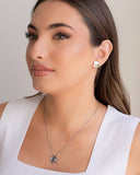 Gargantilha Veneziana Pingente Orgânico Liso 1.5 cm Ródio Branco - 45cm